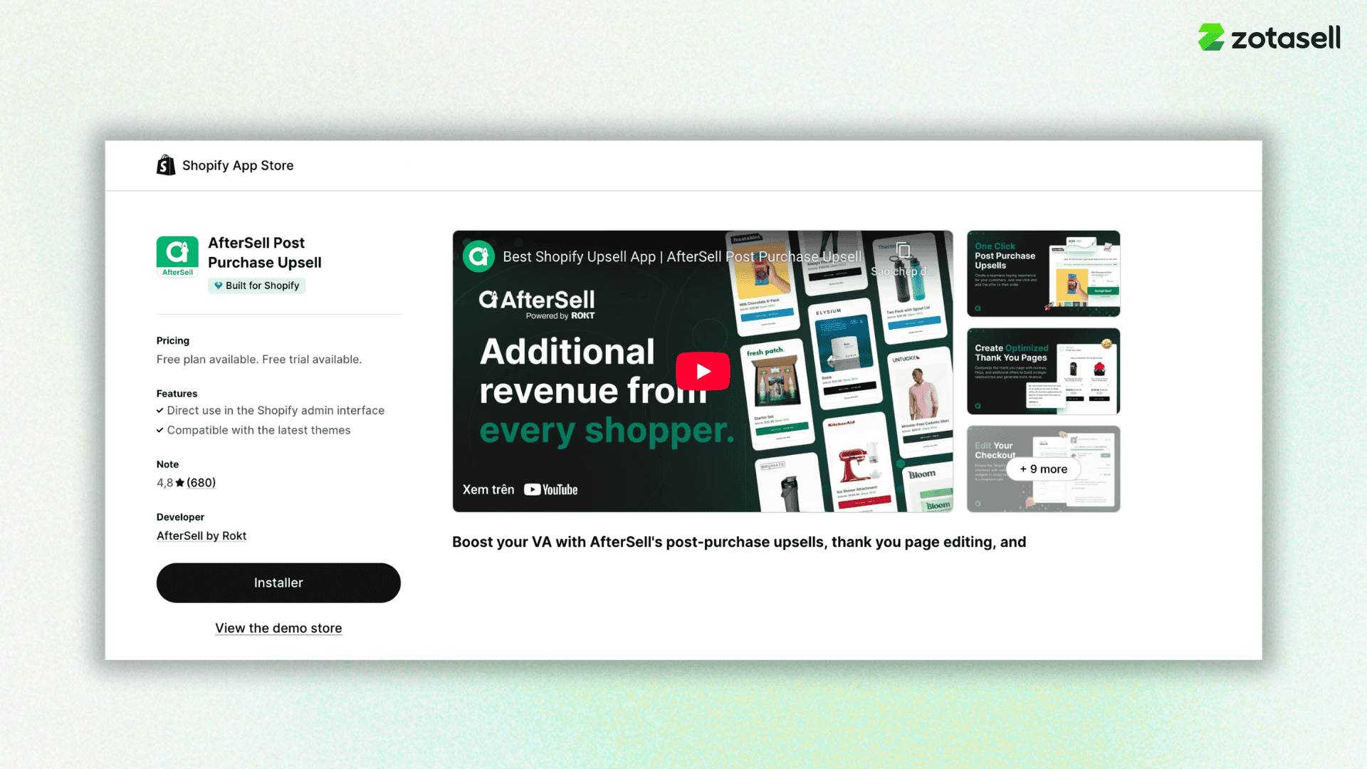 AfterSell Shopify post purchase upsell app 2025 – boost ROI and AOV with one-click upsells